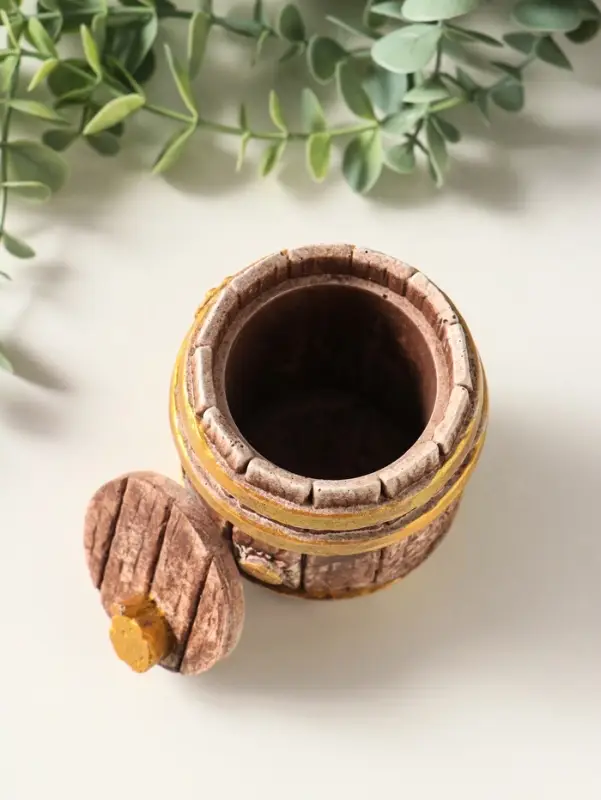 Шкатулка с крышкой для украшений &laquo;Бочка&raquo;, 9&times;7&times;7 см, коричневая