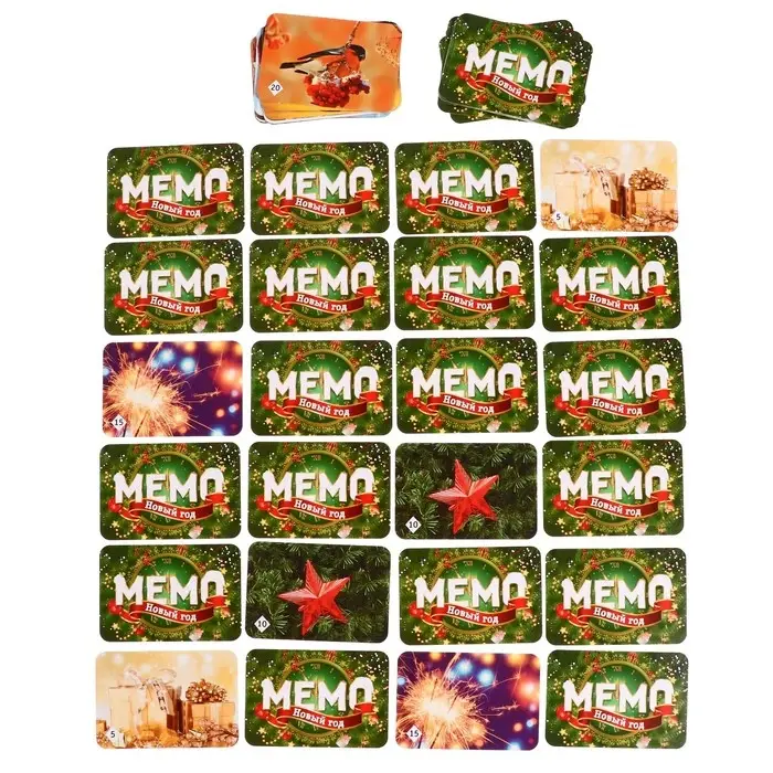 Настольная игра Мемо «Новый год», подвес на ёлку в подарок Настольная игра Мемо «Новый год», подвес на ёлку в подарок