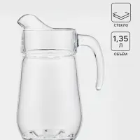 Кувшин Paşabah&ccedil;e Sylvana, 1.35 л, стекло, прозрачный