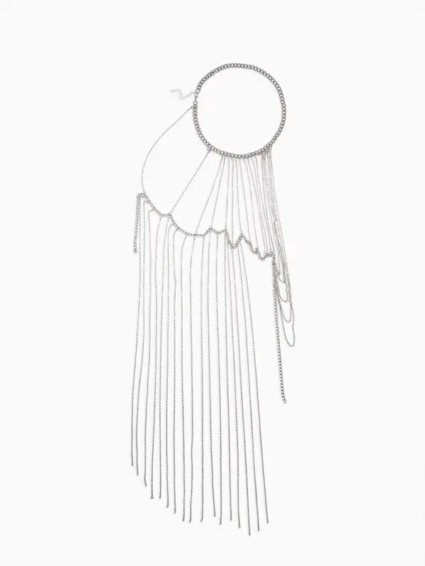 Бодичейн через плечо «Цепочка», цвет серебро Бодичейн через плечо «Цепочка», цвет серебро