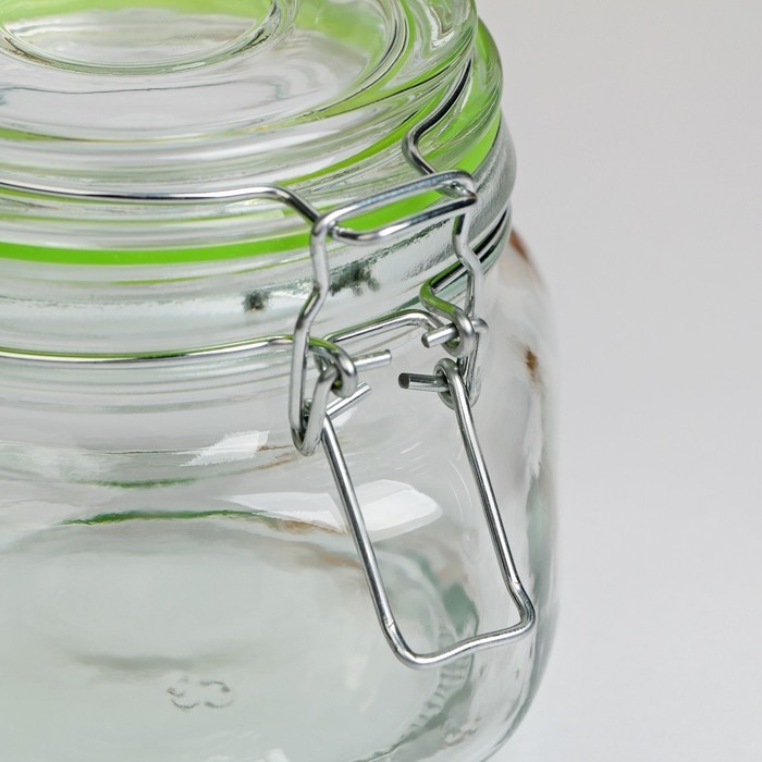 Банка стеклянная для сыпучих продуктов с бугельным замком &laquo;Радуга&raquo;, 500 мл, 11&times;10 см, цвет МИКС
