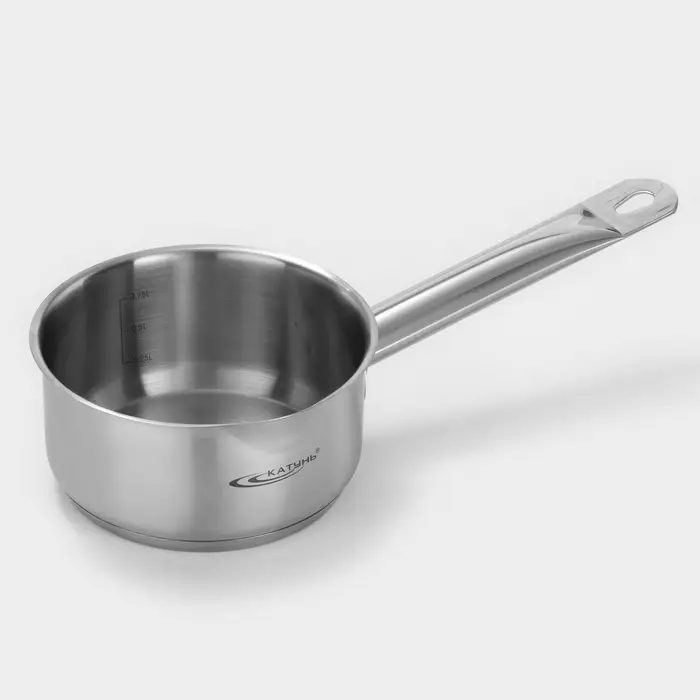 Ковш Катунь &laquo;Общепит&raquo;, 1 л, d=14 см, h=7 см, капсульное дно, индукция, нержавеющая сталь