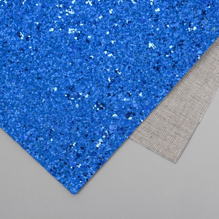 Лист для творчества иск.кожа Лист для творчества иск.кожа "Крупные блёстки" тёмно-синий лист 33х20 см толщина 0,84 мм