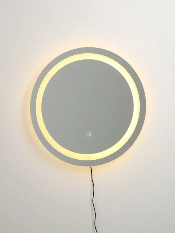 Зеркало интерьерное настенное, с подсветкой, с сенсорной кнопкой, 50&times;50 см