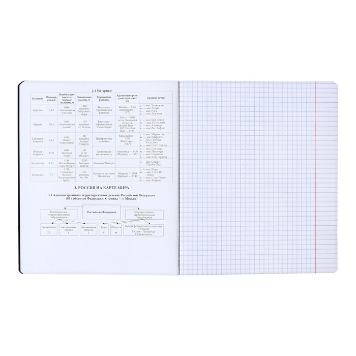 Тетрадь предметная ГЕОГРАФИЯ, 48 листов в клетку, ErichKrause "Зри в корень", пластиковая обложка, шелкография, блок офсет 100% белизна, инфо-блок