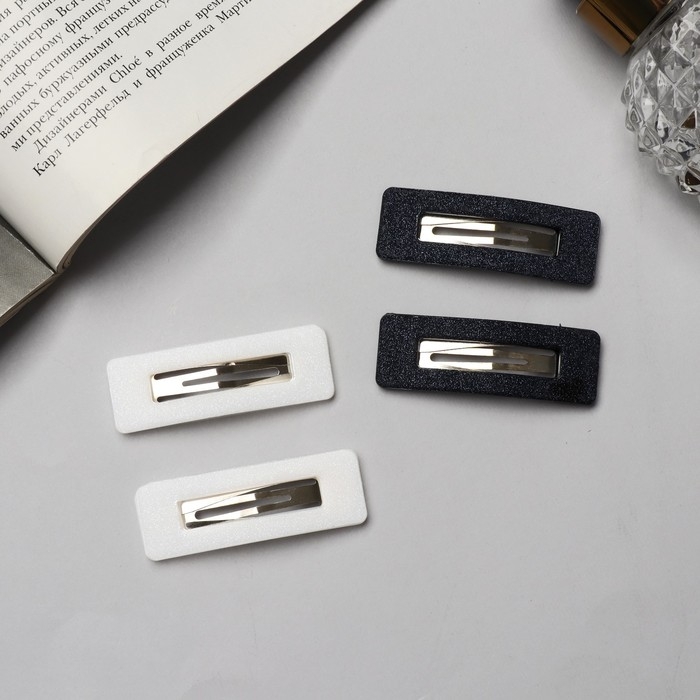 Невидимка для волос «Флоренс Невидимка для волос «Флоренс" (набор 4 шт) геометрия, 5 см, чёрно-белый