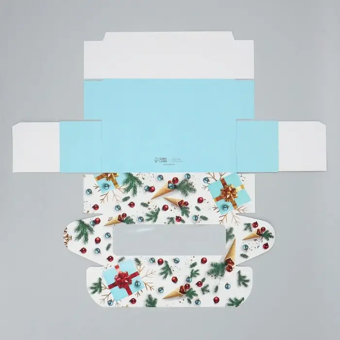 Коробка для кондитерских изделий с окном &laquo;Новогодняя&raquo;, 26 х 10 х 8 см