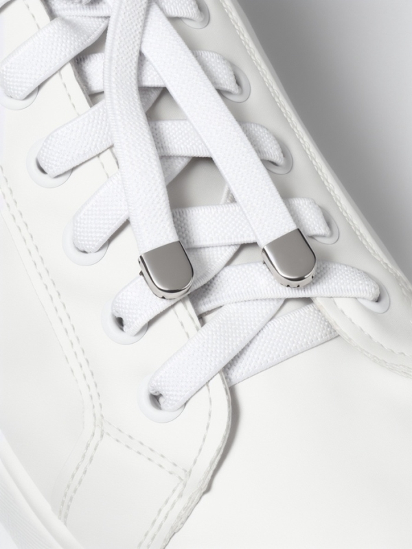 Шнурки с плоск сечением 8мм 100±5см (пара) эласт с фикс бел пакет SS