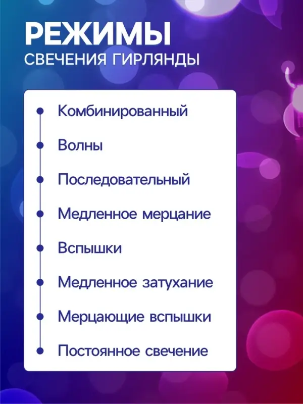 Гирлянда &laquo;Нить&raquo; 5 м с насадками &laquo;Ёжики цветные&raquo;, IP20, прозрачная нить, 30 LED, свечение мульти, 8 режимов, 220 В