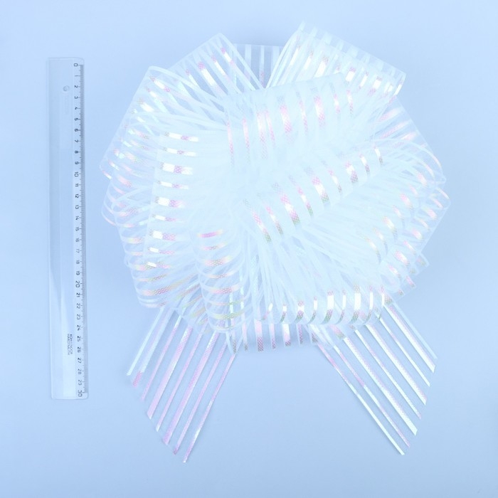 Бант-шар №10  Бант-шар №10 "Полоски", цвет белый