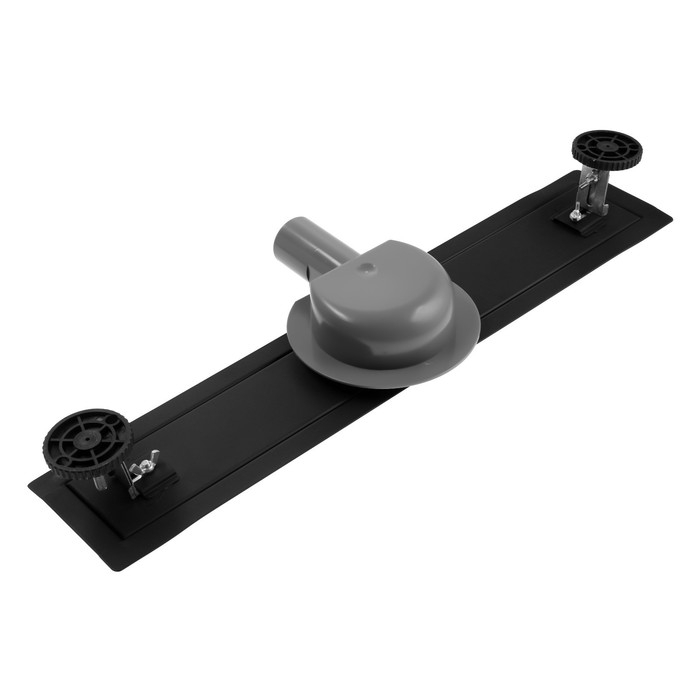 Трап ZEIN engr, c флaнцeм свободного вращ 360°, 7*50 см, d=40/50 мм, нерж сталь, черный