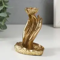 Подставка для благовоний, конусов &laquo;Цветок в руке&raquo;, полистоун, 7&times;5.5&times;9 см
