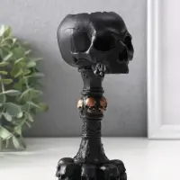 Подсвечник «Череп на ножке», 16×6.5×7.5 см, чёрный