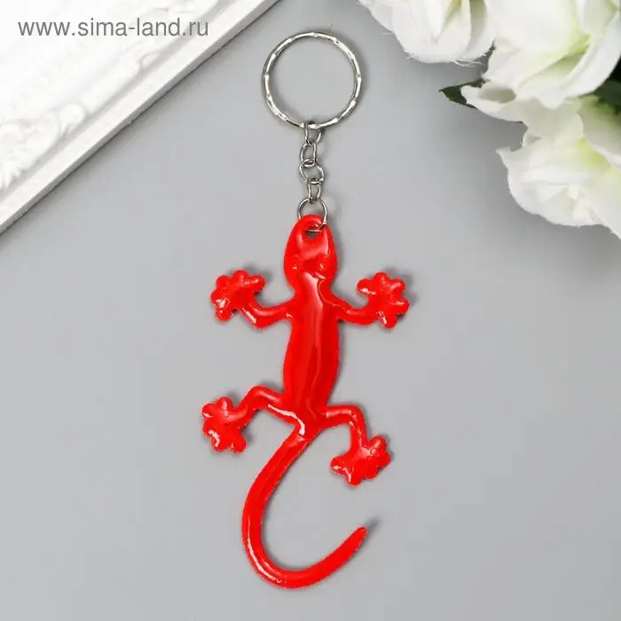 Брелок пластик светоотражающий Брелок пластик светоотражающий "Ящерица" МИКС 8х4,2 см