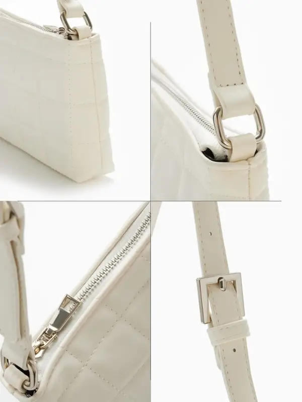 Сумка женская багет на молнии, 27&times;5&times;13 см, белая