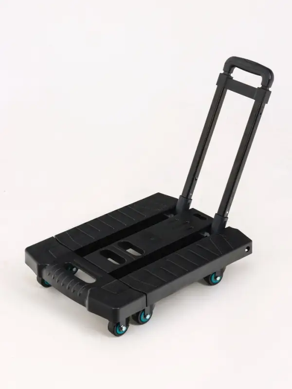 Тележка складная с раздвижной платформой, для перевозки грузов, нагрузка до 100 кг, телескопическая ручка, пластик, Greengo