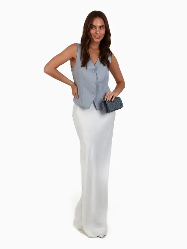 Сумка-клатч женская вечерняя на магните, на длинной цепочке, блестящая, серебристая