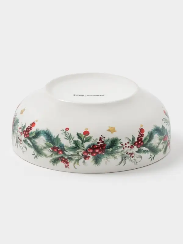 Салатник Доляна «Новогодние подарки», 580 мл, 15.5×6 см, фарфор, белый