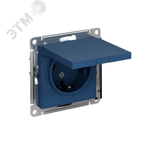 ATLASDESIGN РОЗЕТКА с заземл. со шторк. с крышкой, 16А, IP20, механизм, АКВАМАРИН ATLASDESIGN РОЗЕТКА с заземл. со шторк. с крышкой, 16А, IP20, механизм, АКВАМАРИН