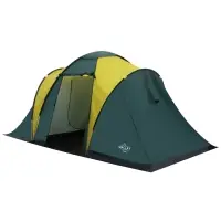 Палатка туристическая 4-местная maclay MASSIF 4, 450×210×190 см, кемпинговая, двухслойная, с тамбуром, зелёная