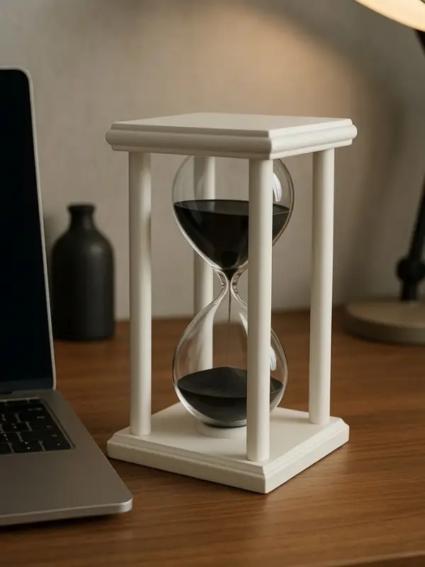 Песочные часы, на 60 минут, 10&times;10&times;20 см, деревянные, белые