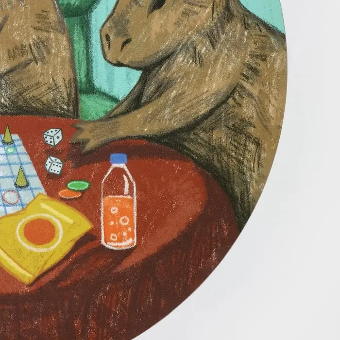 Салфетка сервировочная кухонная Доляна «Капибары настольные игры», d=36 см, настольное покрытие
