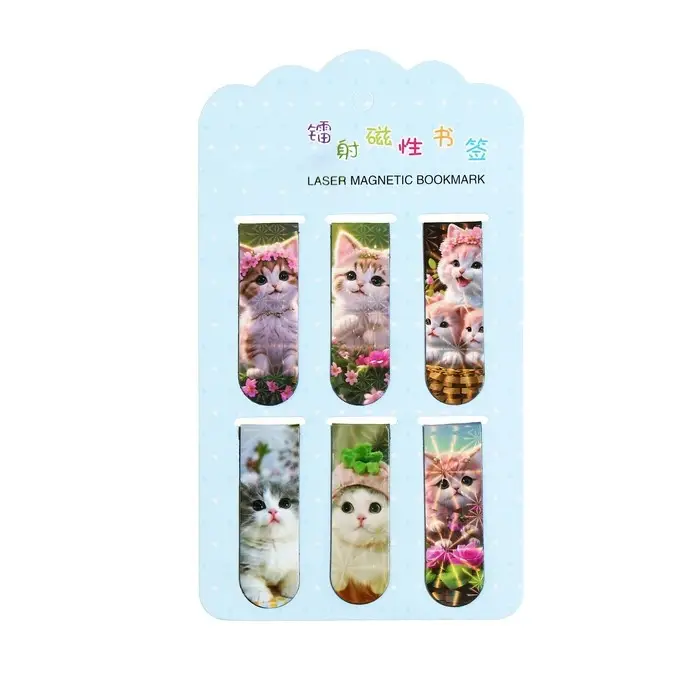 Набор магнитных закладок для книг Calligrata 6 штук, Набор магнитных закладок для книг Calligrata 6 штук, "Котята", МИКС