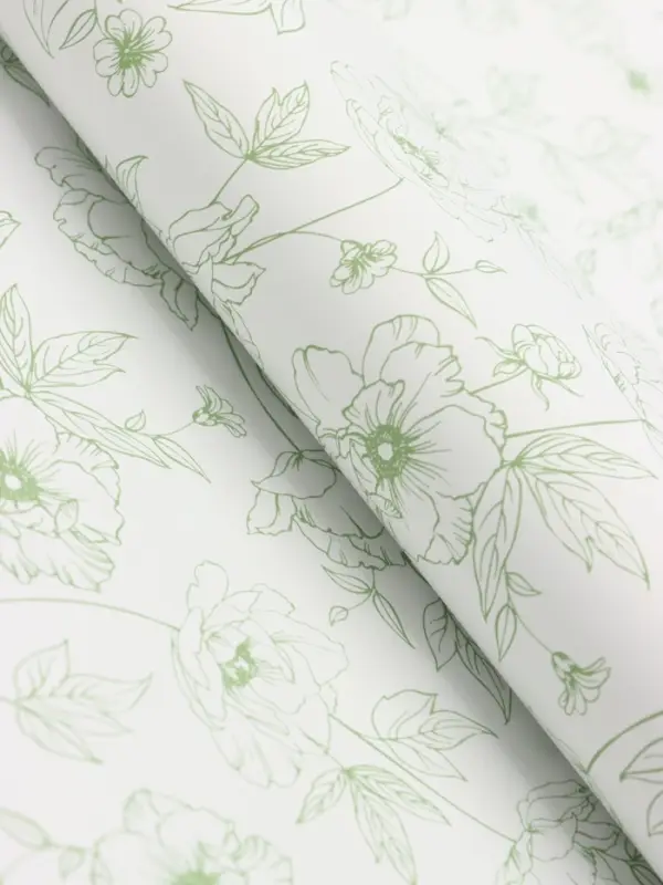 Пленка для цветов, "Букет цветов", зелёная, 57х57 см