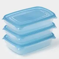 Набор контейнеров для хранения еды Darel plastic &laquo;Трио&raquo;, 3 шт., 700 мл, пластик, прозрачный, крышка МИКС