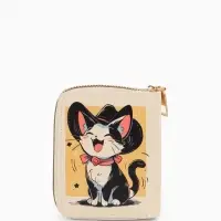 Кошелёк на молнии &laquo;Выбражулька&raquo;, 8.5&times;2.5&times;10.5 см, с принтом, бежевый