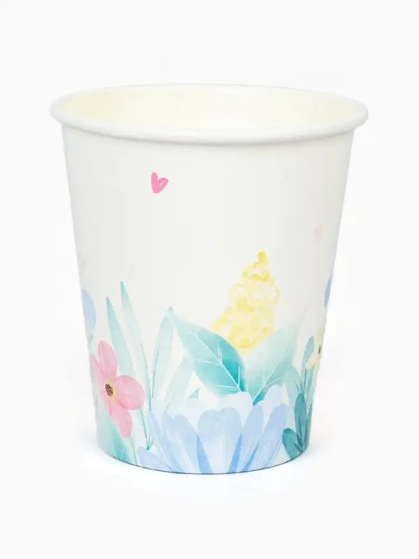 Стакан одноразовый бумажный &laquo;Весенние цветы&raquo;, 250 мл