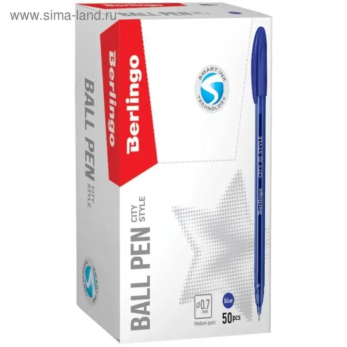 Ручка шариковая 0.7 мм, City Style, чернила синие