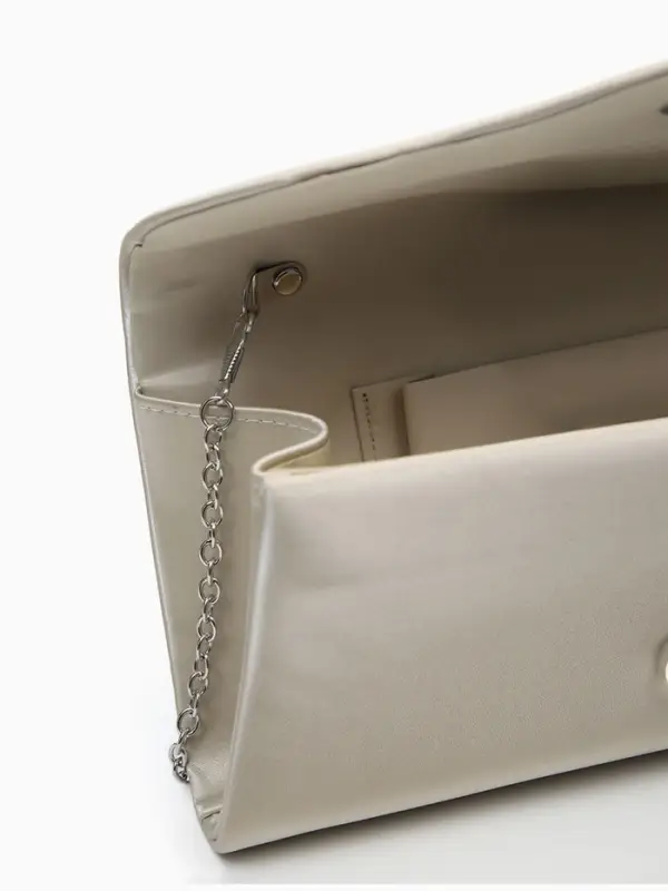 Сумка-клатч женская вечерняя на магните, на цепочке, однотонная, золотистая