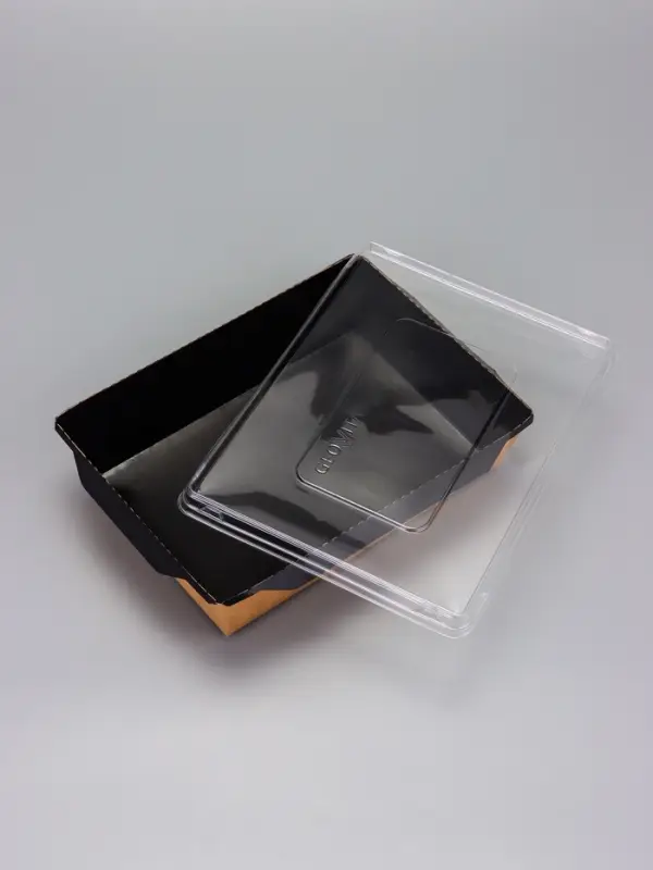 Контейнер с плоской крышкой, черный 1 л, 20 х 14 х 5,5 см