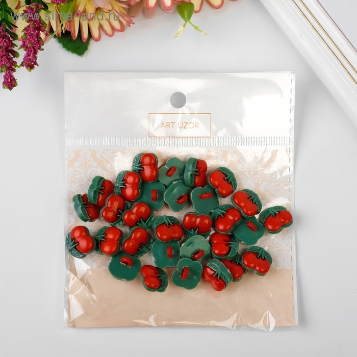 Набор пуговиц декоративных пластик Набор пуговиц декоративных пластик "Вишенки" набор 30 шт 1,3х1,2 см