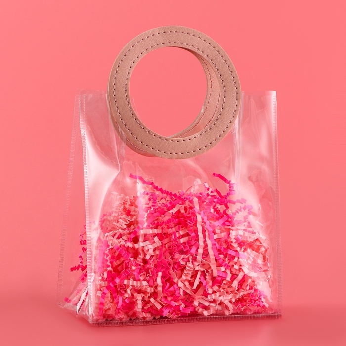 Пакет подарочный из ПВХ, розовый, 17 х 15 х 8 см Пакет подарочный из ПВХ, розовый, 17 х 15 х 8 см