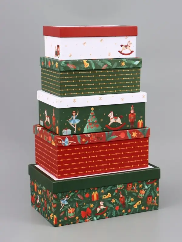 Коробка подарочная, набор 5 в 1 &laquo;Уютный Новый год&raquo;, 32.5&times;20&times;12.5 - 22&times;14&times;8.5 см