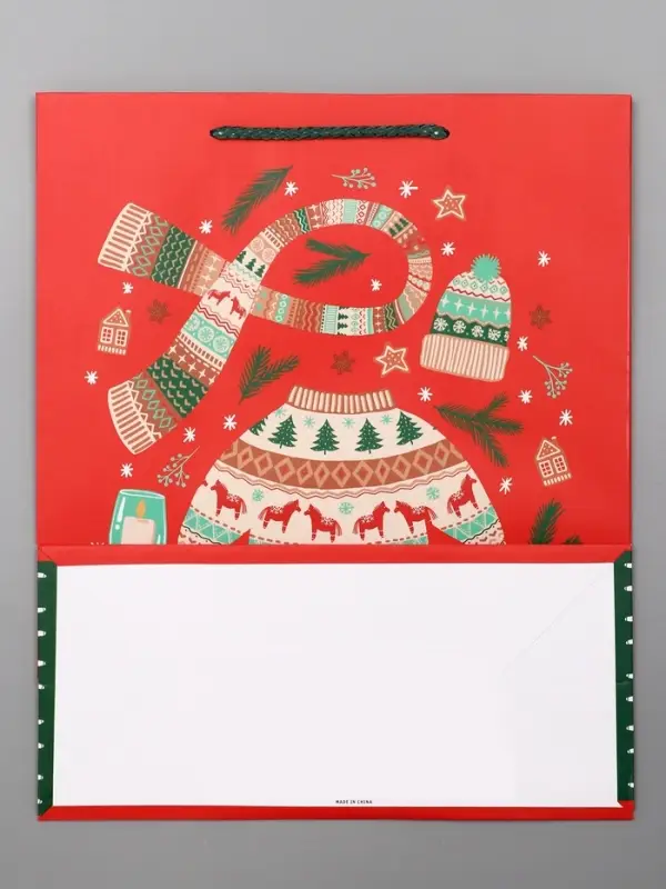 Пакет подарочный новогодний ламинированный, «Новый Год» , 26×12×32 см