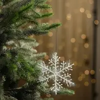 Ёлочные игрушки набор 3 шт. &laquo;Зимнее волшебство. Снежинка - пушинка&raquo;, d=14 см, белый