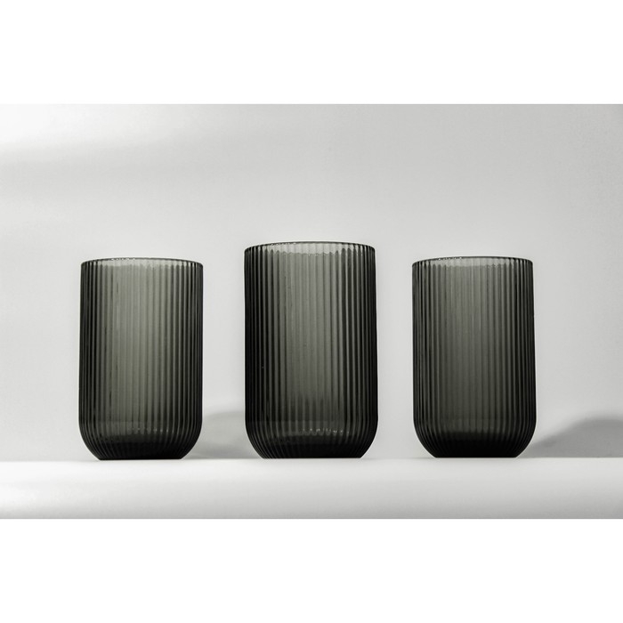 Стакан стеклянный Magistro «Грани», 400 мл, 8×13 см, цвет графит