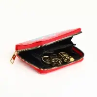 Кошелёк на молнии Crazy bear, маленький, красный