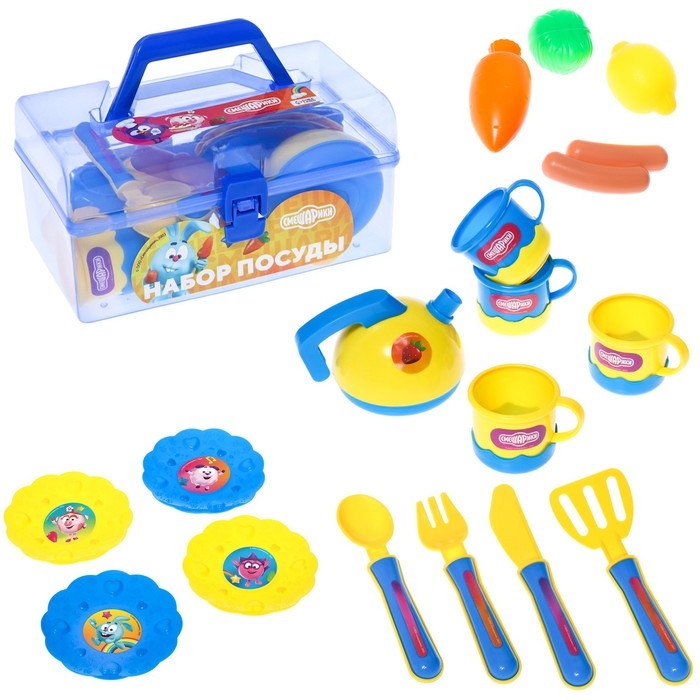 Набор посуды, Смешарики, в контейнере Набор посуды, Смешарики, в контейнере