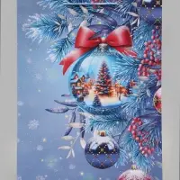 Пакет подарочный &laquo;Снежная деревня&raquo;, 33&times;10&times;42.5 см