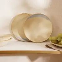 Тарелки SL Home &laquo;Волны Сардинии&raquo;, d=21.5 см, фарфор, набор 2 шт., бежевые