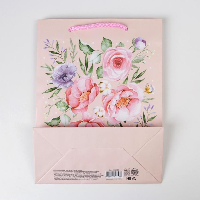 Пакет подарочный ламинированный, упаковка, Present for you, MS 18 х 23 х 8 см