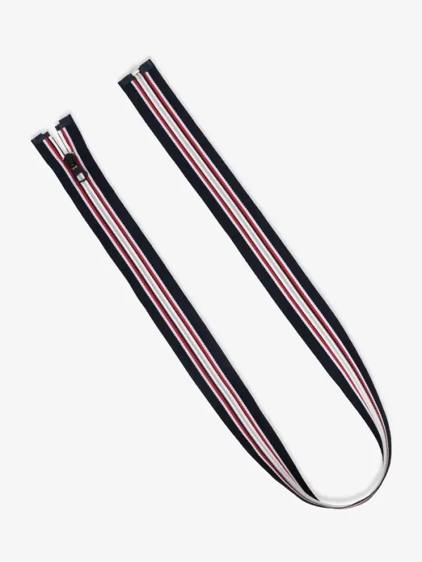 Молния &laquo;Спираль&raquo;, №5, разъёмная, замок автомат, 80 см, тёмно-синяя, красный, белый