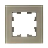 BRITE Рамка 1 пост РУ-1-2-БрД стекло дымчатый
