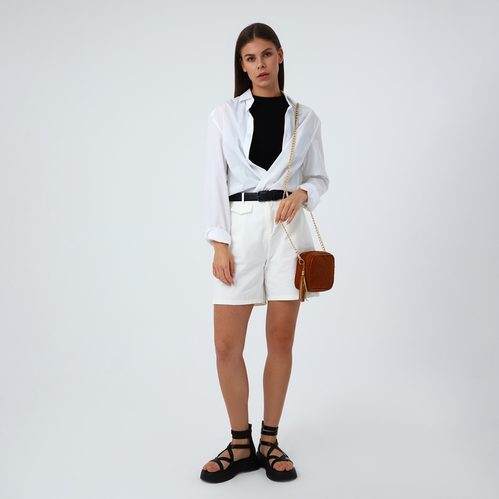 Сумка кросс-боди на молнии, цвет рыжий