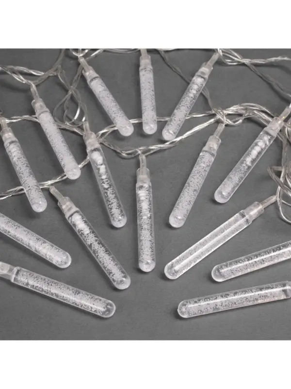 Гирлянда &laquo;Нить&raquo; 5 м с насадками &laquo;Сосульки с пузырьками&raquo;, IP20, прозрачная нить, 20 LED, свечение мульти (RG/RB), мигание, 220 В