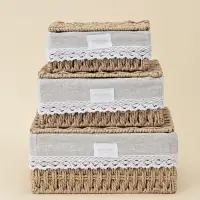 Корзины для хранения SL Home, плетёные, ручной работы, 3 шт.: от 18&times;12&times;8 см до 26&times;20&times;12 см